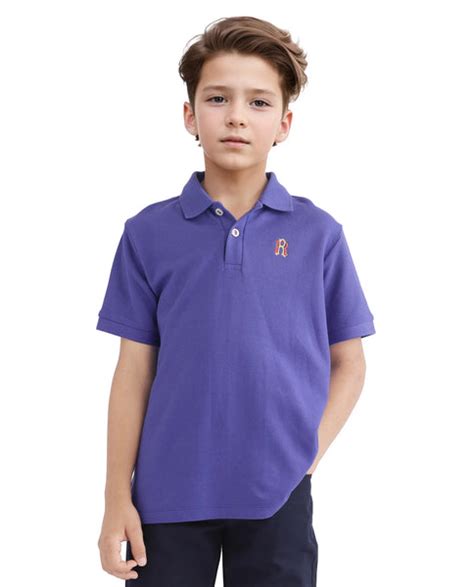 Rare Ones Kids Orik Purple Cotton Short Sleeve Embroidered Regular Fit