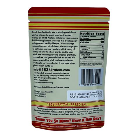 Buy 1836 99 Red Bali Kratom Powder