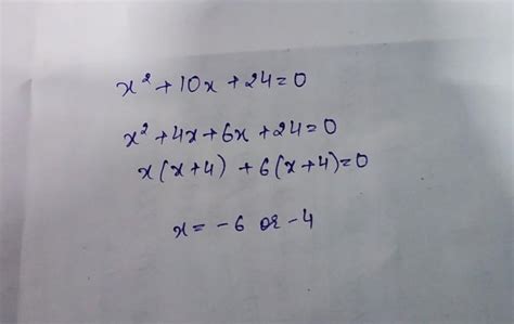 x2+10x+24find the answer - Brainly.in