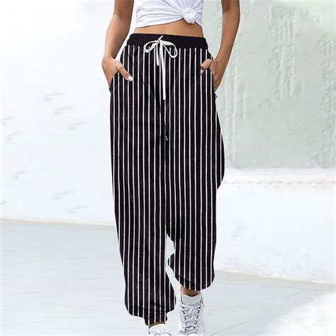 Blmnix Palazzo Women Pants Cotton Pants Baggy Casual Pants Leggings ...