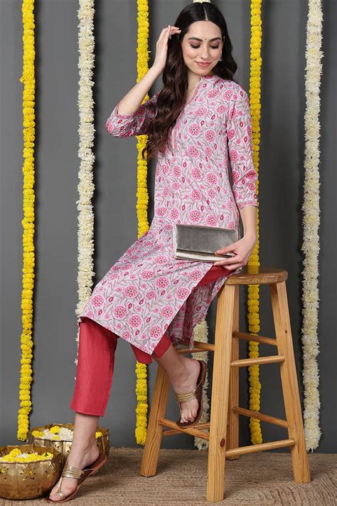 Pink Poly Crepe Straight Kurta VCK8855 – Ahika