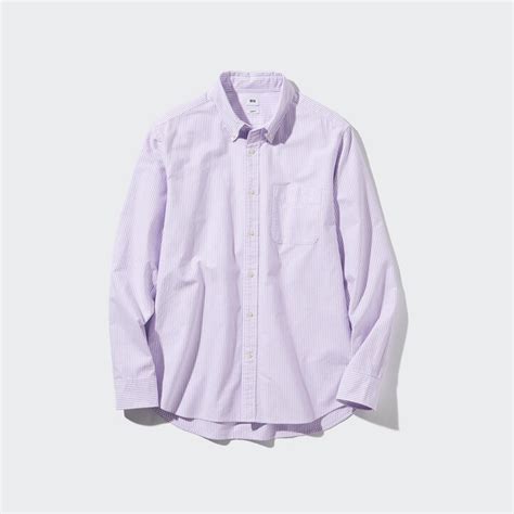 Uniqlo Slim Fit Striped Oxford Shirt Discount Sale - Uniqlo Men Shirts Gray