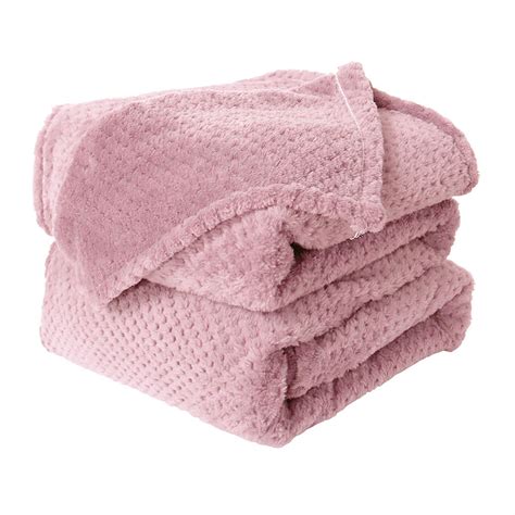 Waffle Flannel Fleece Blanket Velvet Plush Large Throw for Sofa ,Couch ...