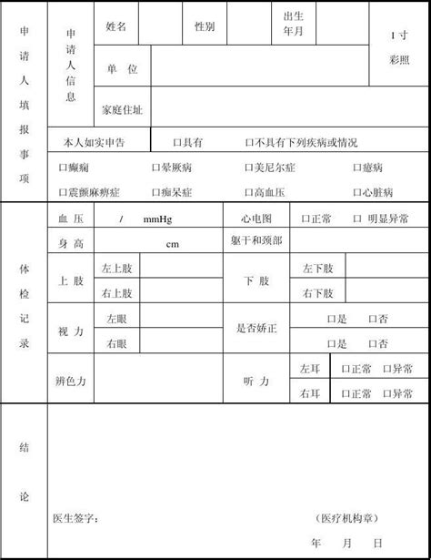 河北省建筑施工特种作业人员体检表范本_文档下载