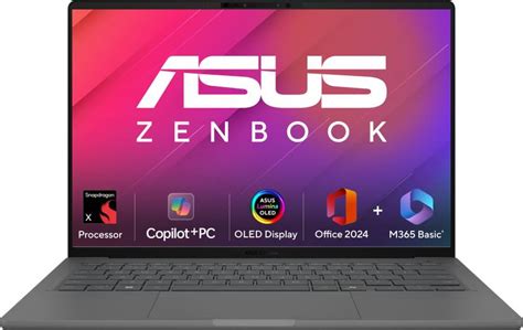 ASUS Zenbook A14 OLED (2025), Copilot + PC with Office 2024 + M365 ...