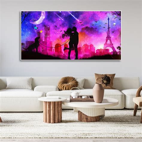 Couple Kissing Modern Abstract Art Wall Painting – Vibecrafts
