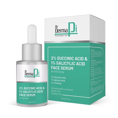 1% Salicylic acid & 2% Succinic Acid Face Serum-30ml For Hydrates Trea ...