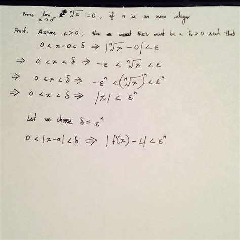 calculus - What is the Right-Hand Limit as x approaches 0 of the nth ...