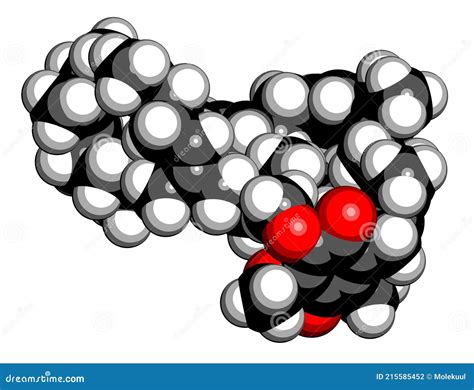 Ubiquinol Molecule. Reduced Form Of Coenzyme Q10. 3D Rendering. Atoms Are Represented As Spheres ...