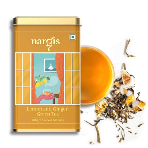 Nargis Lemon & Ginger Green Tea 100gm | Citrus Lemon & Spicy Ginger ...