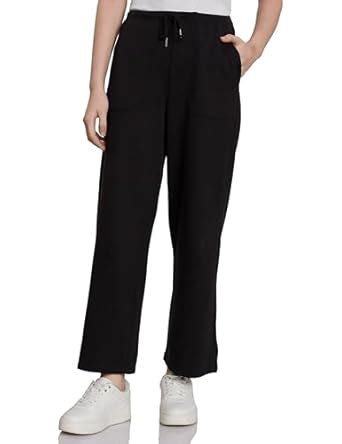 Buy Amazon Brand - Symbol Women's Wide-Leg Mid Rise Ankle Length Lounge ...