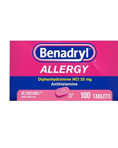 Benadryl Ultratabs Antihistamine Allergy Relief Medicine, Diphenhydram ...
