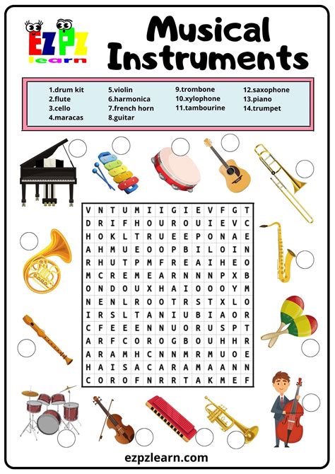 Image result for Word Search Musical Instruments