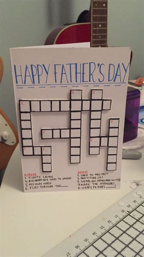 Crossword Father’s Day card - handmade by Jess | Homemade fathers day ...