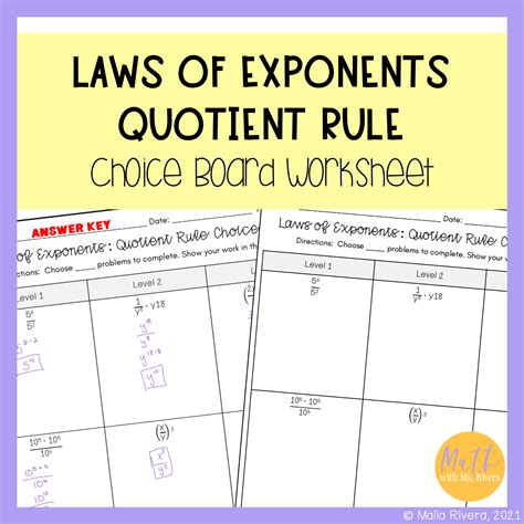 Exponents Rules Worksheet Exponents And Radicals Worksheets