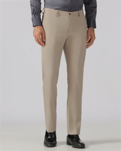 Buy Beige Luxe Solid Trouser Online at Blackberrys