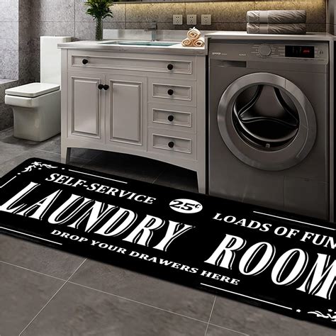 Laundry Room Rug Non slip Floor mats Farmhouse Large Laundry Rugs for ...