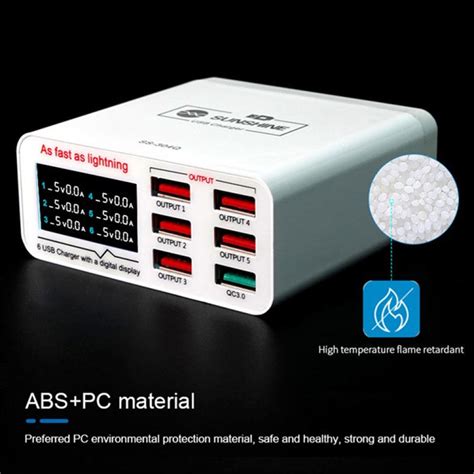 SUNSHINE SS-304Q 6 Port USB Fast Charger for Phone Repair