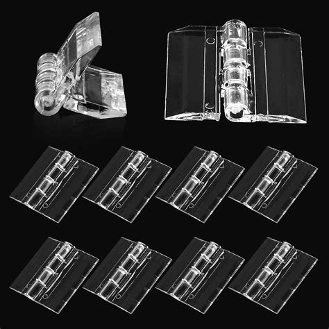 Bivethoi 10pcs Clear Acrylic Hinges for Plexiglass, Plastic Cabinet ...