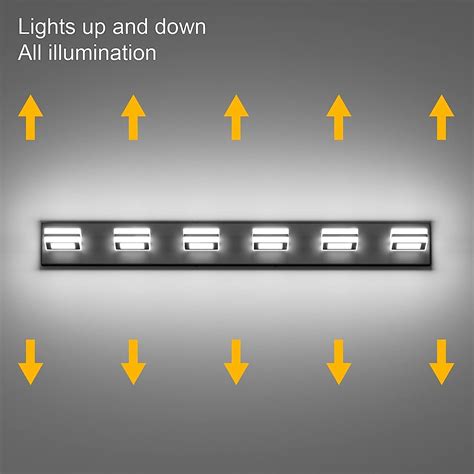 Buy Ralbay Modern Black Bathroom Light Fixtures 6 Lights Modern LED ...