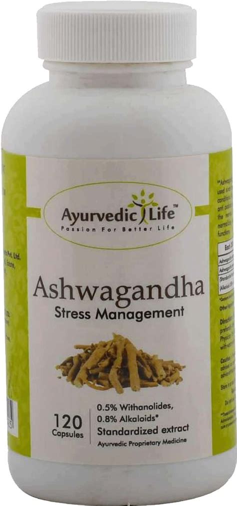 Buy AYURVEDIC LIFE ASHWAGANDHA 120 CAPSULES (PACK OF 5) NATURAL Online ...