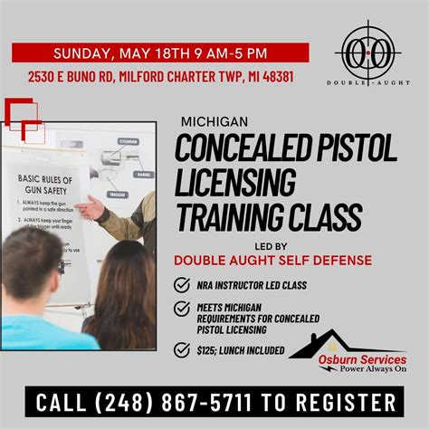 Michigan CPL Licensing and Training Class, 2530 E Buno Rd, Milford, MI ...