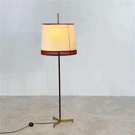 Scandinavian floor lamp with brass accents | #308489