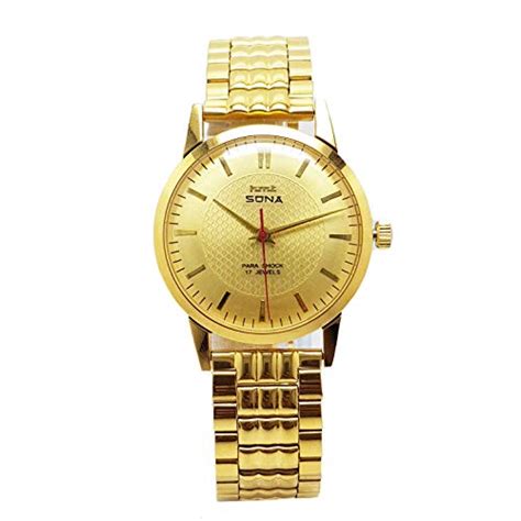 HMT Sona para Shock 17Jewels Rare Golden Dial with Golden Stainless ...