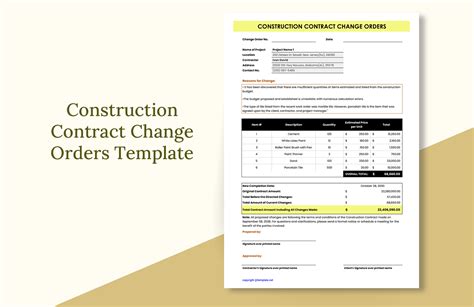 Construction Work Order Template in Word, Google Docs - Download ...