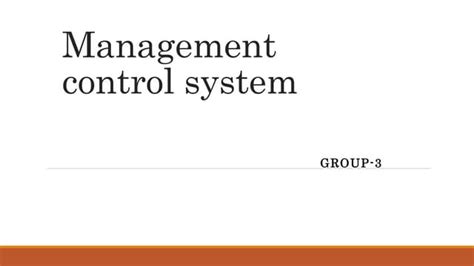 Image result for Management Control System Explained