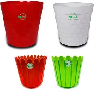 Oshi Greens Brix 10 Inches Round flower pots 6 inches table top ...