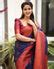 Latest Navy Blue Soft Silk Saree With Designer Blouse – Sareewave