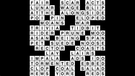 Crossword puzzle, Wander Words answers: January 28, 2019 - Metro US