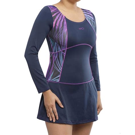 Nabaiji 8546476 Women Swimming Costume Full Sleeves with Skirt - with ...