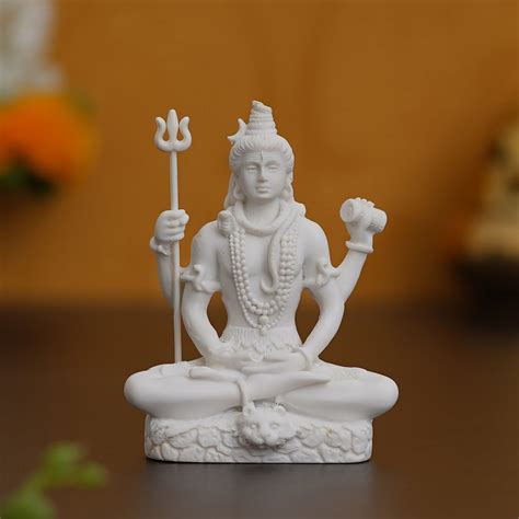 White Polyresin Lord Shiva Statue – eCraftIndia