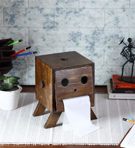 Buy Lycka Square Birch Wood Toilet Paper Tissue Roll Box Cover ...