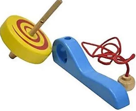 Wooden Wind-Up Spinning Top with String | Builds Motor Skills – Extrokids