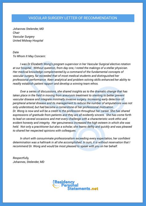 Letter Of Recommendation Medicine Sample | PDF Template