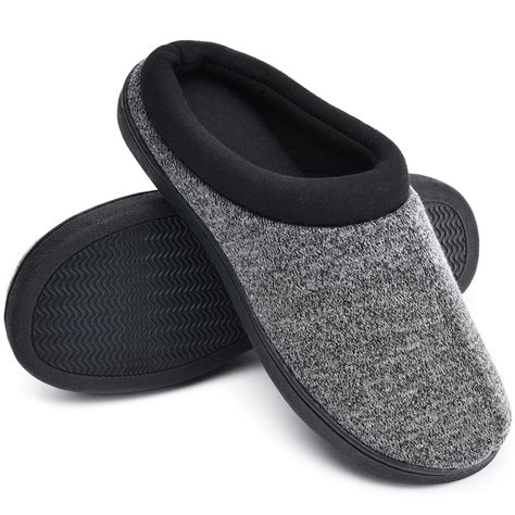 LORDFON Men's Soft Memory Foam House Slippers, Non-Slip Grip, Warm ...