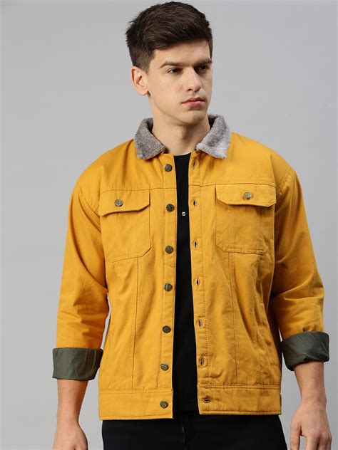 Buy VOXATI Spread Collar Denim Jacket With Faux Fur Trim - Jackets for ...