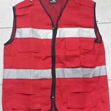 Jual Rompi Drill / Rompi 5 Kantong Asgard Safety Vest - Merah - Jakarta ...