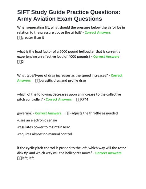 SIFT Study Guide Practice Questions: Army Aviation Exam | Exams Nursing ...