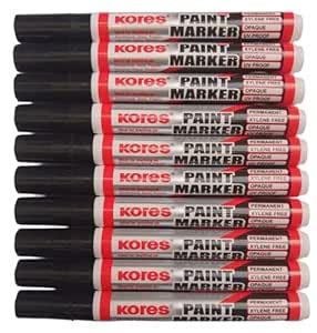 Kores Bold Point Paint Marker Pen, Pack of 10 (BLACK) : Amazon.in: Home ...