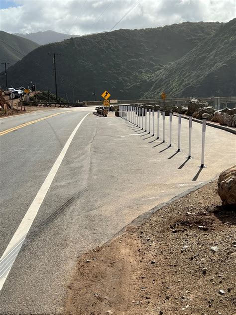 DELINEATORS INSTALLED ON HIGHWAY 1 NEAR BIXBY BRIDGE TO PROMOTE PARKING ...