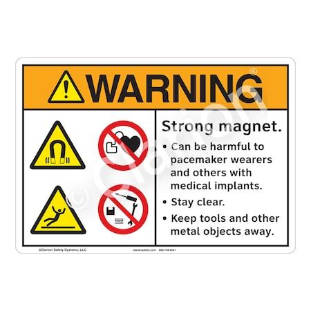 Clarion Safety Systems ANSI/ISO Compliant Warning/Strong Magnet Safety ...
