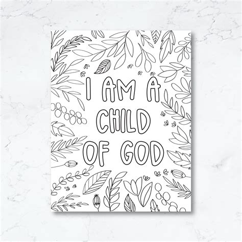 I Am a Child of God Coloring Page | Printable Christian Coloring Page ...