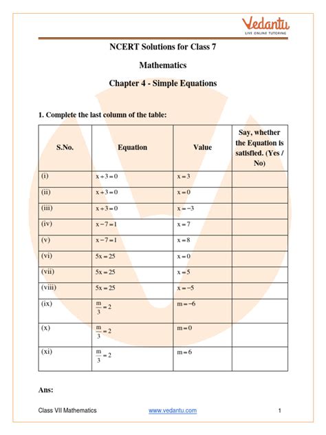 Image result for NCERT Class 7 Maths Simple Equations