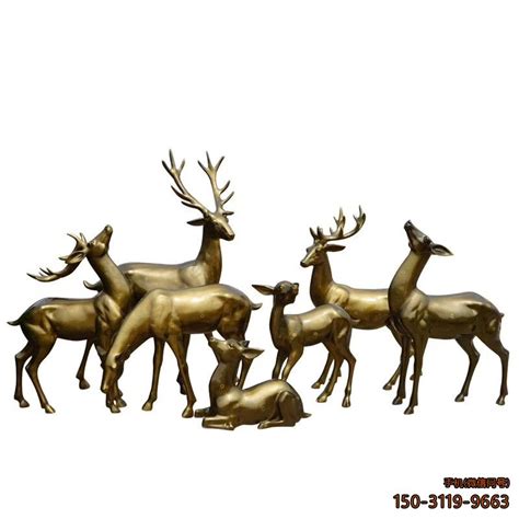 抽象小鹿雕塑，玻璃钢仿铜动物 - 河北卓景雕塑公司