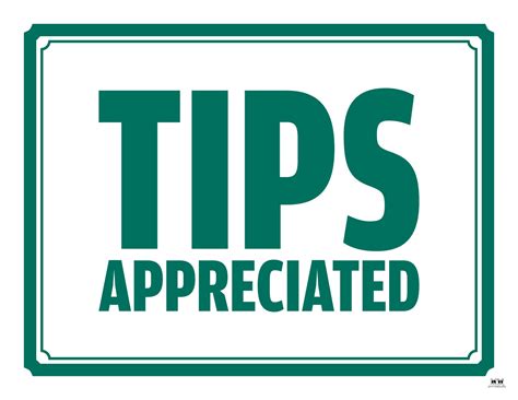 Tip Jar Signs - 12 FREE Printables | Printabulls