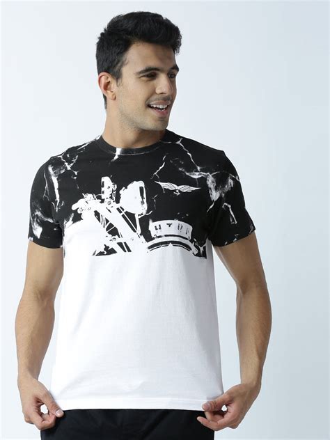 Huetrap Mens Printed White Short Sleeve Round Neck Fairtrade T-Shirt ...